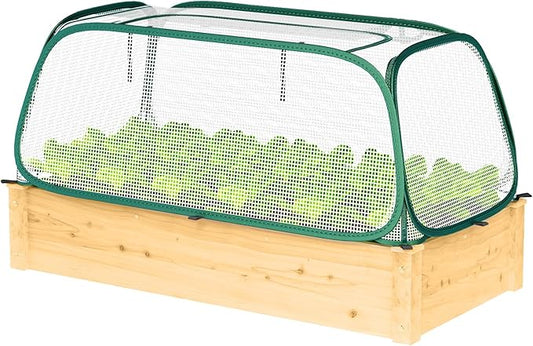 Raised Garden Bed Cover - Plant Covers Against Pests & Animals, Garden Row Plants Cover Accelerator with Mesh, Freeze Protection Humidity Domes for Seedlings Plants - XS