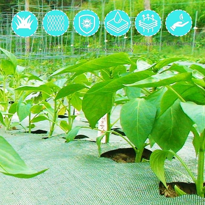 6.5ft x 330ft Premium Weed Barrier Landscape Fabric, 3.2oz Heavy Duty, Weed Control Fabric, High Permeability Good for Flower Bed, Driveway Fabric Ground Cover