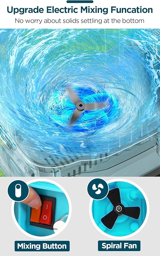 4 Gallon Battery Powered Backpack Sprayer with Mixer, 100 PSI Powerful Pressure Weeds Insecticide Pesticide Electric Sprayer, 31.50 in Metal Spray Pole, 5 Nozzles, Ergonomic Backpack, for Lawn Garden