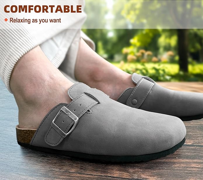 BULLIANT Comfort Clogs Slippers Sandals Nurse Work Shoes Unisex for Men Women with Cushioned Cork-Footbed