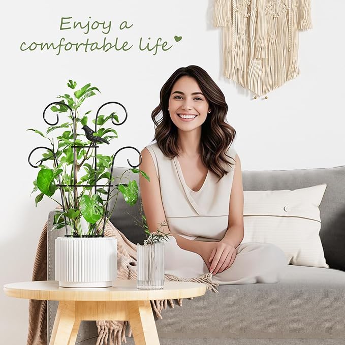 Plant Trellis for Climbing Plants Indoor, 3 Pack Metal Garden Trellis for Potted Plants, Rustproof, Sturdy Climbing Plant Support for Indoor & Outdoor Houseplants