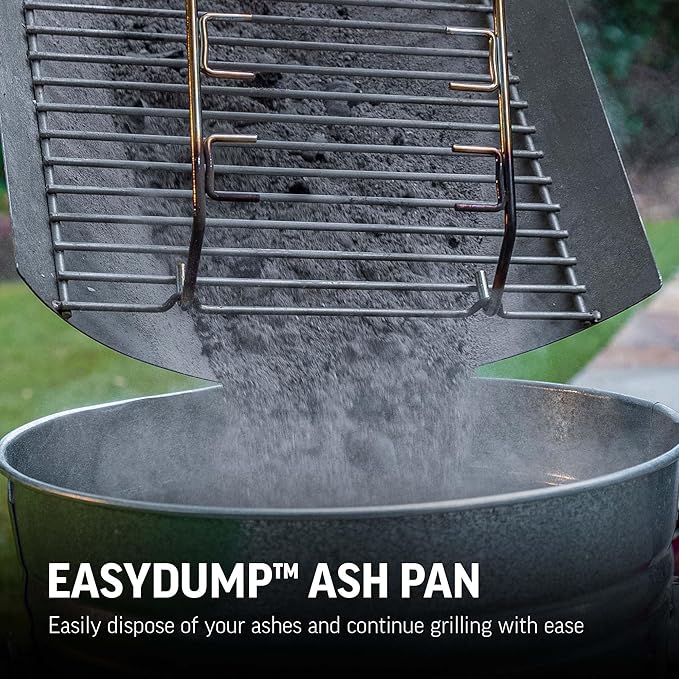 Char-Griller®Smokin Pro Charcoal Grill and Offset Smoker with Side Fire Box, Dual Damper Control, Chrome Plated Steel Warming Rack, 1,130 Cooking Square Inches in Black, Model CG30044223