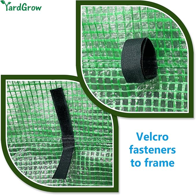 YardGrow Greenhouse Replacement Cover Larger Walk in Outdoor Plant Gardening Greenhouse (Frame Does NOT Included) (Green, 16'x7'x7')