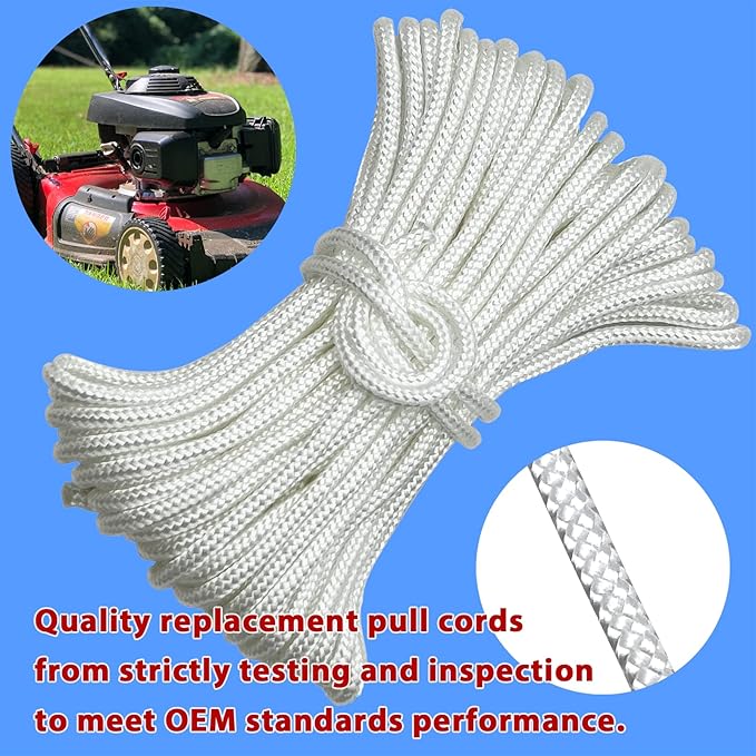 4.0mm Recoil Starter Rope Gas Engine Pull Starter Replacement Recoil Pull Cord for Lawnmower Chainsaw Generator