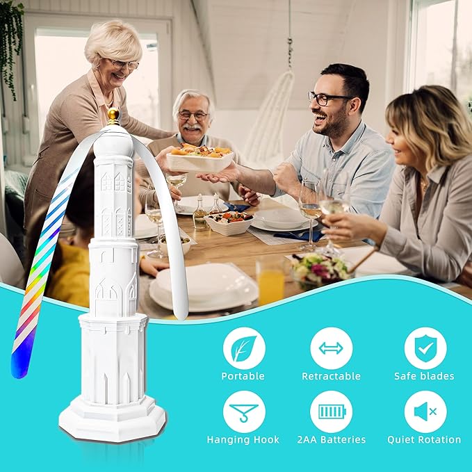 4pack Food Fan for indoor Meals,Portable Food Spinning Fan For Restaurant,Party,Picnic,Outdoor Dinner(White)