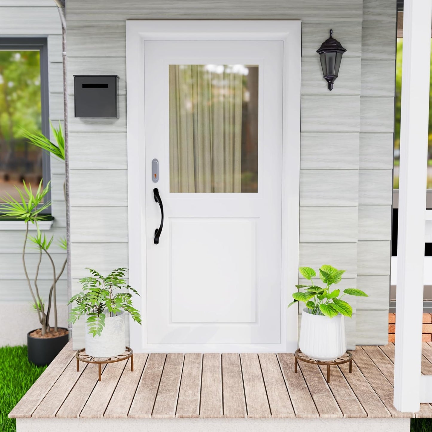 Brown Plant Stand Plant Holder - 10.24'' Short Plant Riser for Garden Courtyard, Heavy Duty Flower Stand for Multiple Plant Indoor or Outdoor.