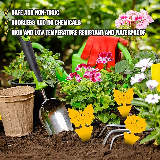 USKICH Sticky Trap Fruit Fly and Gnat Trap Sticky Bug Traps Fungus Traps for Indoor/Outdoor ，Insect Catcher for White Flies,Mosquitoes,Fungus Gnats,Lying Insects (36 Pcs Yellow)