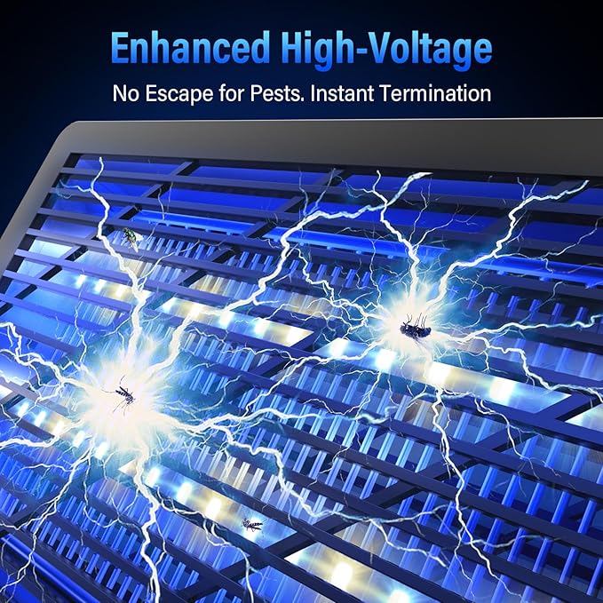 GeckoMan LED Indoor Bug Zapper Indoor Fruit Fly Trap for Indoors Mosquito Zapper Fly Zapper, Energy-Saving Max-Attract Hybrid-Spectrum Tube • 10-Yr Life, Enhanced High-Volt Instant Kill