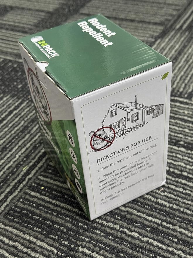 24 Pack Peppermint Mouse Repellent, Effective Against Mice, Rats and Pests, Safe for Pets and Families, Indoor and Outdoor Use