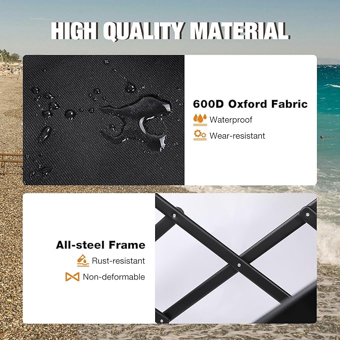 REDCAMP Collapsible Beach Wagon with 9" Big Wheels for Sand, 450lb Heavy Duty Foldable Beach Cart with All-Terrain Balloon Style Foam Wheels for Gravel, Sand, Camping, Groceries, Garden