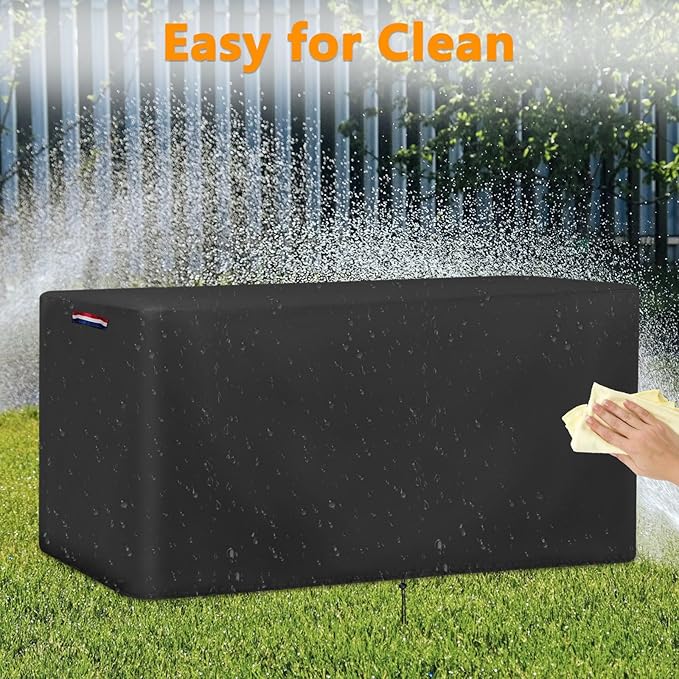 Outdoor Storage Deck Box Cover, Waterproof Outdoor Storage Container Covers 113 Gal ,Heavy Duty Patio Storage Bench Cover for Patio Furniture,59"W x 15"D x 31.5"H