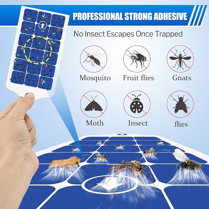 Qualirey 30 Pack Flying Insect Trap Refill Compatible with VEYOFLY Fly Trap LAMP Refill-VF02, Glue Board Bug Catcher, Replacement Sticky Glue Cards for Indoor Mosquito Gnat Fly & Other Bugs (Enhance)