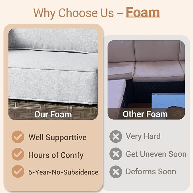 HOOOWOOO Outdoor Patio Bistro Set,3 Pieces Wicker Out Door Swivel Rocking Chair with Matching Side Table,Patio Furniture Sets,Light Gray