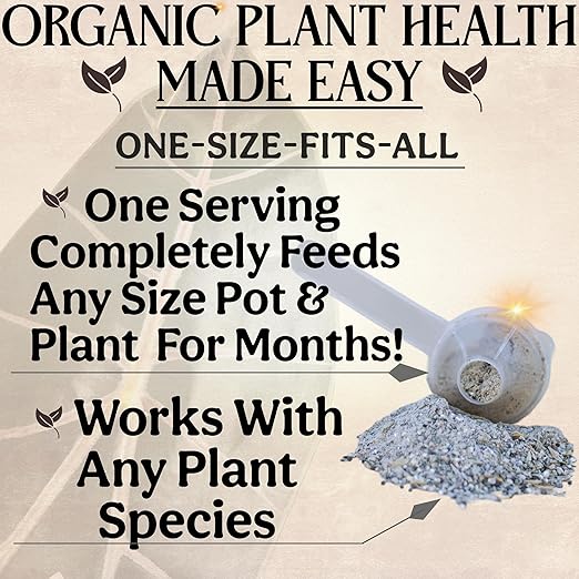 Organic Plant Food, Indoor Plant Food for Houseplants & Aroids, Organic Fertilizer for Flower & Vegetable Gardens, 1lb = 25 Servings, Feeds 50 gal Instantly and Slow Release