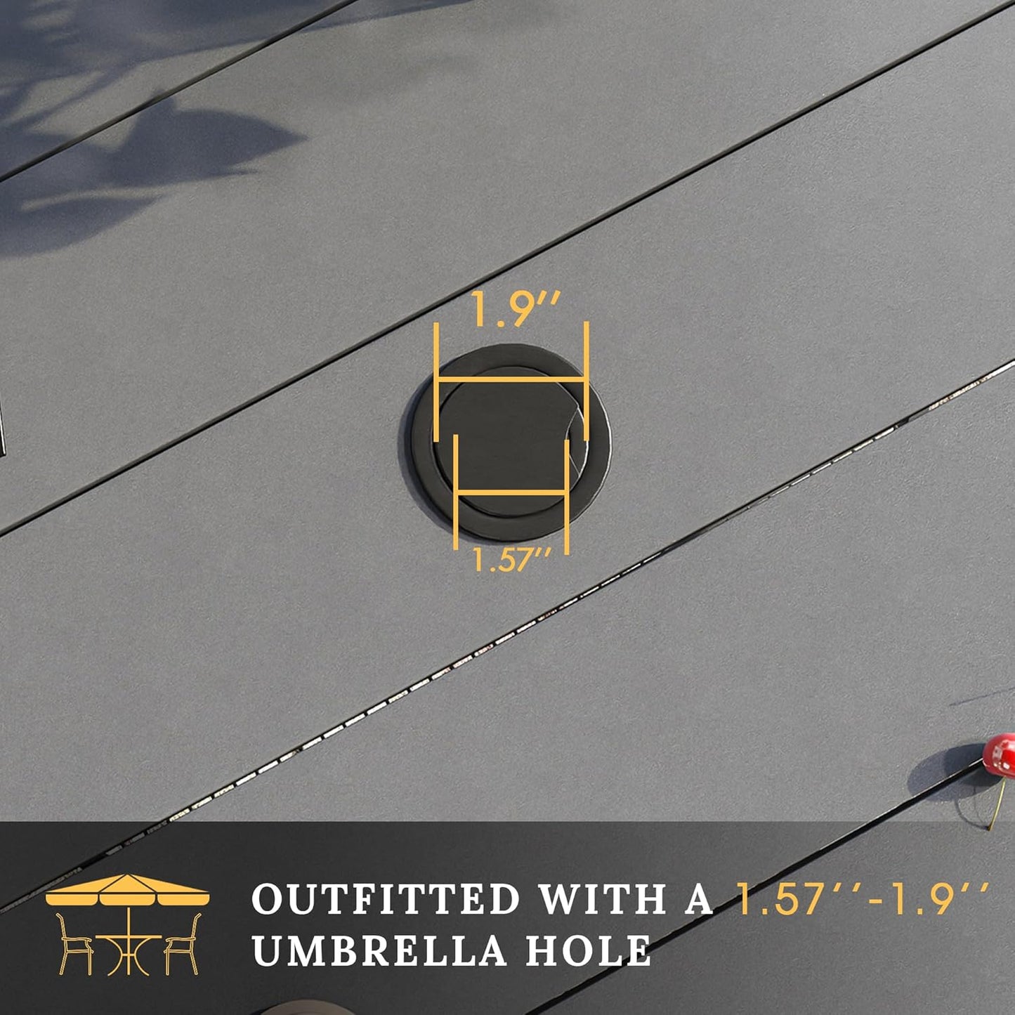 VICLLAX 5 Pieces Patio Dining Set for 4, Outdoor Furniture Set Includes 40.7" Round Patio Table and 4 Patio Stackable Chairs, Grey Tabletop and Grey Fabric