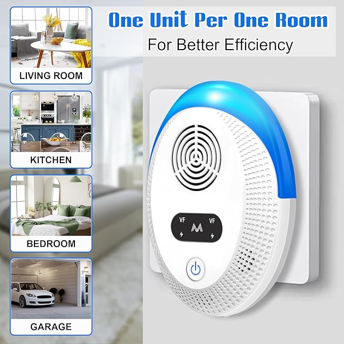 Ultrasonic Pest Repeller Indoor, Mouse Repellent, Pest Control, Pest Repellent for Home,Kitchen, Office, Warehouse, Hotel 6 Packs