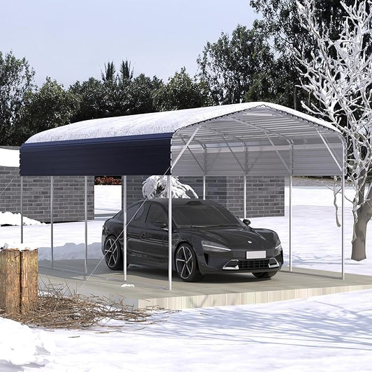 11x19 FT Metal Carport, Heavy Duty with Galvanized Steel Roof for Carport Camping Garden Wedding BBQ Commercial