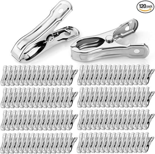 120 Pcs Garden Clips, Greenhouse Clamps, Stainless Steel Greenhouse Clips for Netting, Heavy Duty Row Cover Clips with a Strong Grip for Shade Cloth or Plant Cover on Gardening Hoops