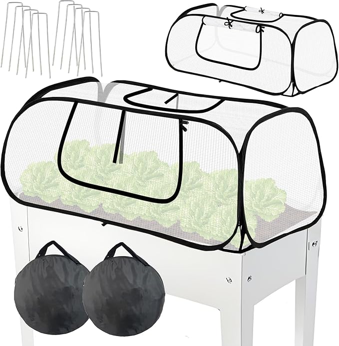 45*22*16" Plant Covers Freeze Protection with Two Air Hole and Breathable Mesh for Raised Beds, Accelerator Plants Cover, Mini Greenhouse Cover, Frost Cover for Plant Vegetable Seedling Protector 2PCS