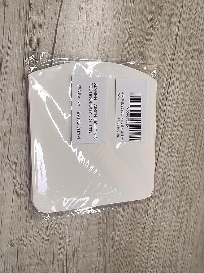 4 Refill Glue Cards for Indoor Flying Insect Trap – Sticky Pads for Capturing Fruit Flies, Gnats, Houseflies, and Moths