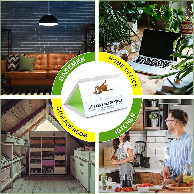 Qualirey 8 Pack Sticky Mouse Traps 8 x 14 Large Sticky Rat & Mouse Glue Boards for Inside Outside, Pre Scented Non Toxic Adhesive Traps with Enhanced Stickiness for Rat Mice Snake, Pet Safe