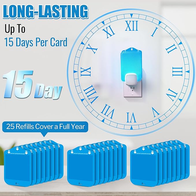 Qualirey 25 Pack Fly Trap Refill Cartridges Compatible with Raid/STEM/Wondercide Flying Insect Traps, Light Trap Refills Strong Glue Card for Fly Insect Bug Mosquito Gnat Traps Indoor