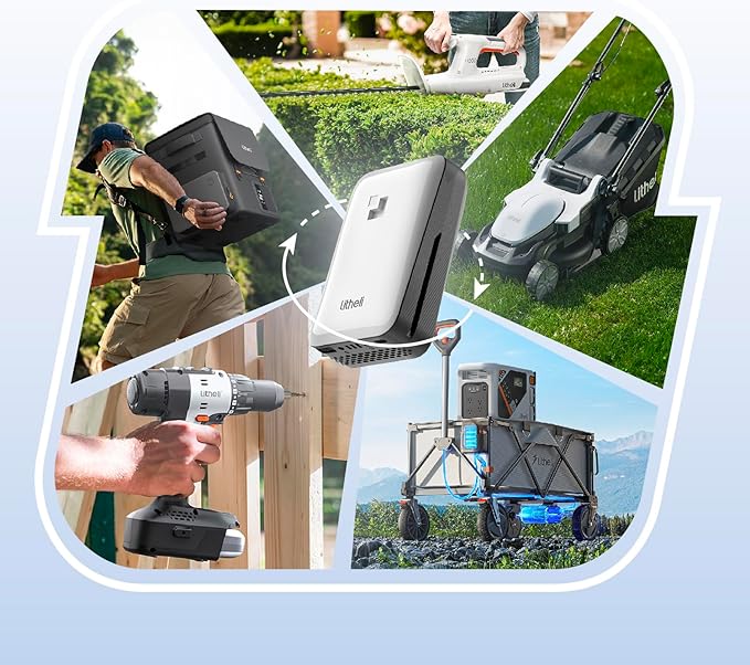 Litheli Cordless Snow Shovel, 20V 12'' Lightweight Electric Snow Blower for Driveway, Battery Powered Snow Thrower, 2.0Ah and 4.0Ah Battery Included