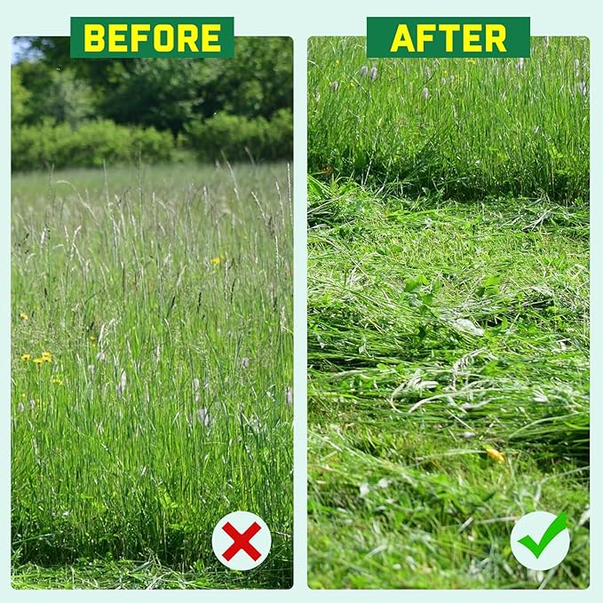 Buzzlett 37" Grass Whip with Double-Edged Serrated Blade, Grass Cutter Hand Tool, Manganese Steel Manual Weed Cutter, Sturdy and Durable, Cut Tall Grass and Overgrown Weeds