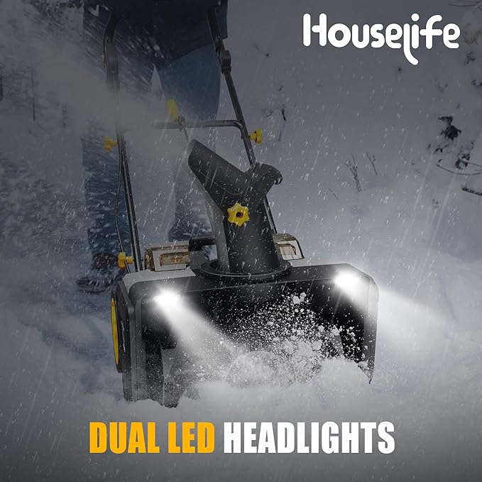 Cordless Snow Blower Compatible with DeWalt 20V Battery(Tool Only), 20'' Brushless Electric Snow Thrower with Rotating Chute, 2 X 20V Battery Powered Snow Blower for Driveway Sidewalk Snow Removal