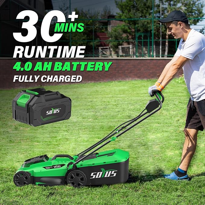SOYUS Cordless 13 Inch 20V Lawn Mowers & 20V 12 Inch Weed Wacker