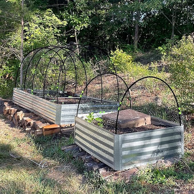 Greenhouse Hoops Grow Tunnel, 10 Sets of 7FT Garden Hoops for Raised Beds, Rust-Proof Fiberglass Frame for Garden Netting, Greenhouse Kit, Plant Shade Cloth, Plant Row Cover, 50 pcs