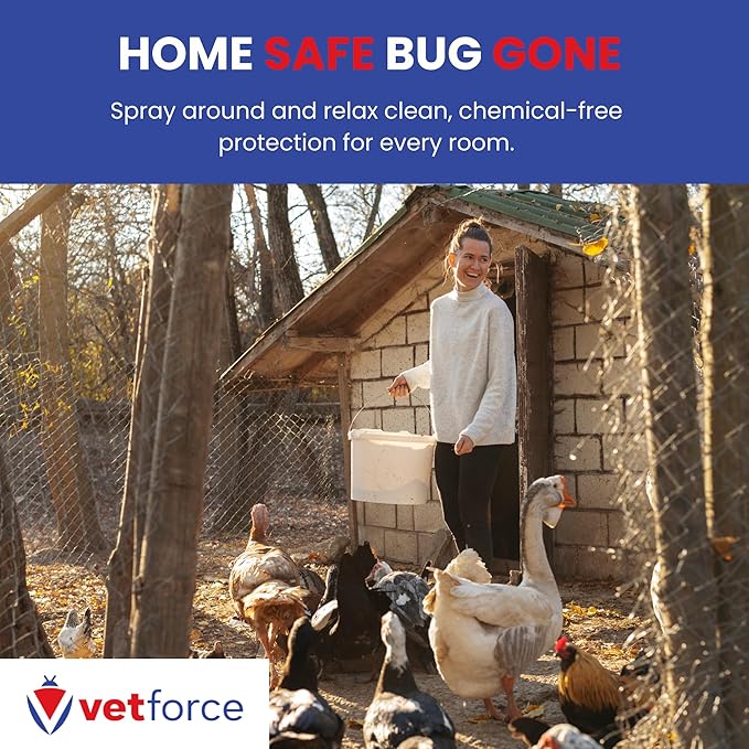 Flying Insect Spray – Fast Action Formula – Broad Coverage Use – Plant-Derived Oils – Easy Spray Application – for Mosquitoes, Stable and House Flies – Gentle Around Animals – 32 oz