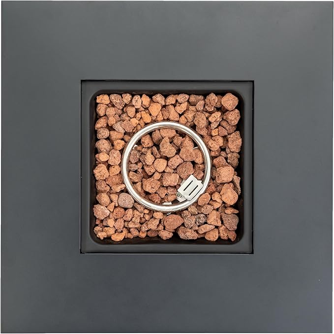 28'' Propane Fire Pit Table, 50,000 BTU Steel Gas FirePit for Outdoor, Fire Table with Lid, Add Warmth & Ambience to Gatherings and Parties On Patio Deck Garden Backyard, Grey.