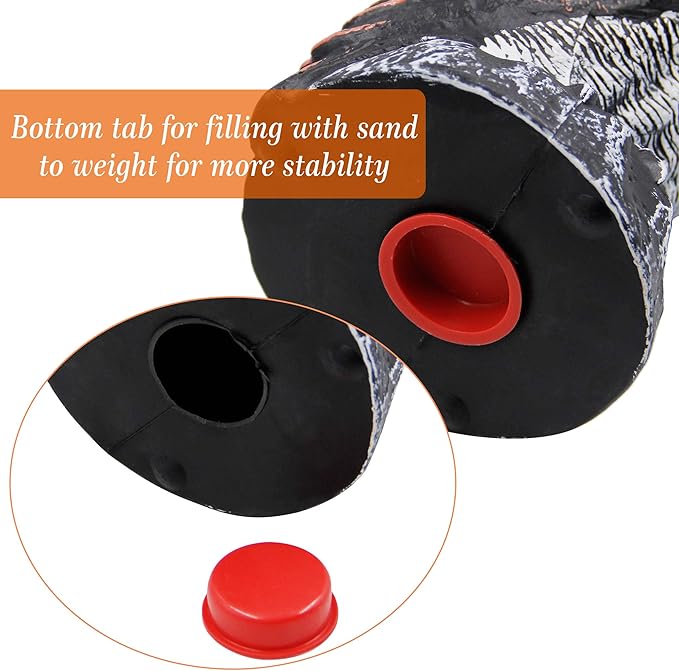 Hausse 2 Pack Fake Horned Owl Bird Scarecrow Decoy 10.5 Inch Height, Plastic Deterrents, Halloween Decoration, Nature Enemy Pest Repellent for Outdoor Garden Yard