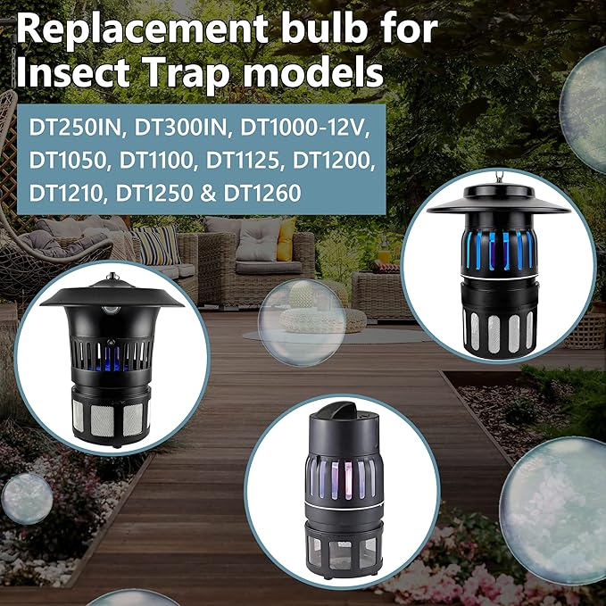 2 Pack Bug Zapper Replacement Fluorescent Bulbs, 41050 Bulbs Compatible with DynaTrap DT1050 DT1100 DT1250, 7W UV Light Ultraviolet Mosquito Killer Lamp, 1/2 Acre Trap Replacement Bulb