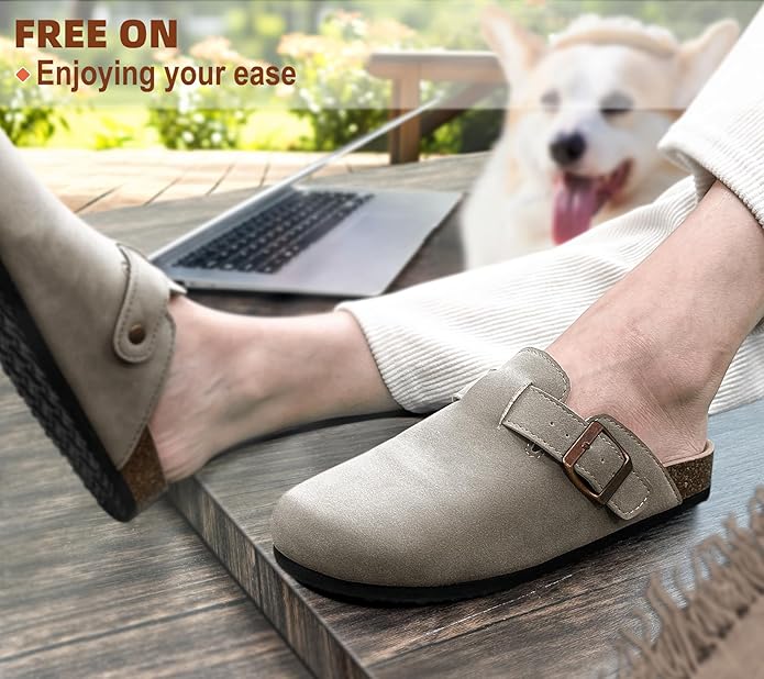 BULLIANT Comfort Clogs Slippers Sandals Nurse Work Shoes Unisex for Men Women with Cushioned Cork-Footbed