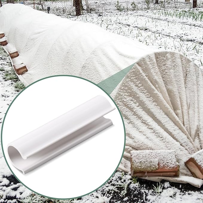 Jetec 32 Pcs PVC Pipe Clips Pool Cover Clamps for Above Ground Pool Greenhouses, Row Covers, Garden, Shelters, Bird Protection, 2.4 Inch Long(for 1/8 Inch PVC Pipe,White)