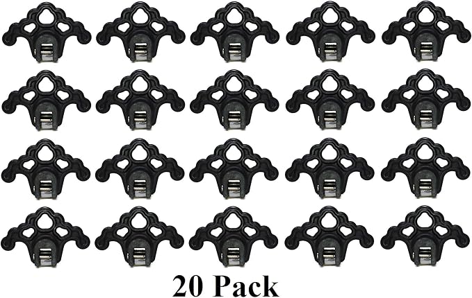 JSP Manufacturing Plastic Roof Ice Guard Snow Guard Snow Stops for Standing Seam Metal Roofing - Multi-Color/Multi-Pack Listing (20, Black)