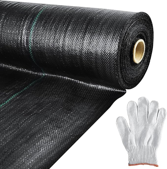 mupera Heavy Duty Weed Barrier Fabric - 6.5ft x 330ft (78"x3960") Professional Grade Landscape Fabric, UV-Resistant 3.8oz Woven PP for Driveway & Garden, Commercial Strength Ground Cover (Black)