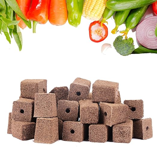 50 Pack Grow Sponges Square Sponge Replacement Part Seedling Starter Sponges for Hydroponic Indoor Garden System Cuttage Rooting Germination Kits