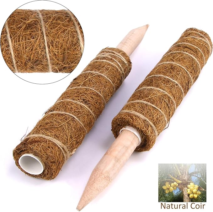 Moss Pole, Augshy 48 Inch Moss Poles - 4Pcs 12 Inch Coir Totem Poles Moss Climbing Sticks for Indoor Creepers Plant Support Extension
