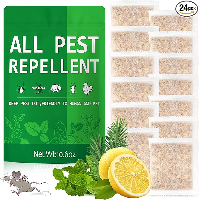 Rodent Mice Repellent, Peppermint Oil Mouse Repellent Balls for Rats Deterrent, Keep Rat Mice Mouse Rodent Out of Indoor House Outdoor Car Engines RV Garage, Humans Pets Safe