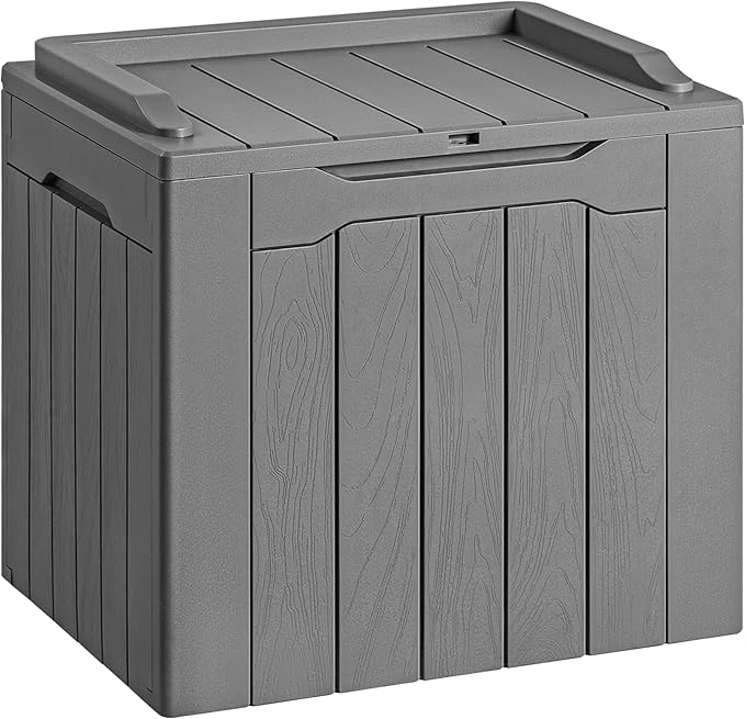 Devoko 30 Gallon Resin Deck Box Outdoor Indoor Waterproof Storage Box for Patio Furniture Pool Accessories Storage for Cushion Garden Tools (30 Gallon, Grey)