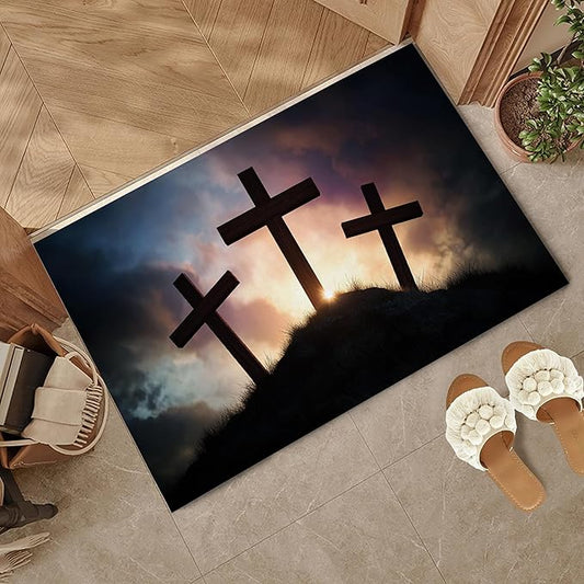 Door Mat,Gothic Welcome Mat Indoor,Easter Non-Slip Outdoor Entry Mat for Home Entryway, Low Profile Floor Rugs for Entry Patio, Porch, Hallways 30 x 17 Inch