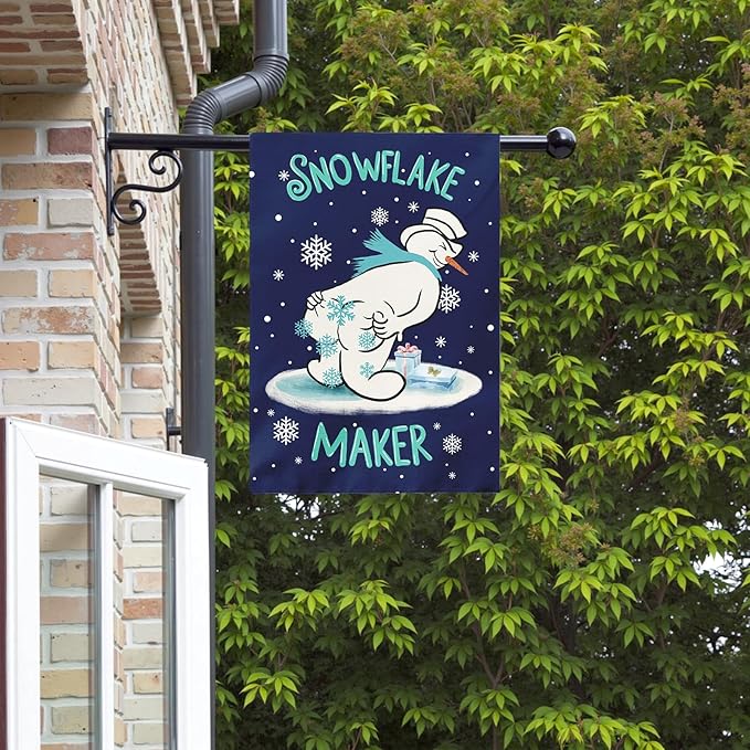 Winter Snowman Garden Flag Snowflake Maker Yard Flags Double Sided Christma Vertical Wall Banners Xmas Gift House Banner for Holiday Farmhouse Outdoor Decoration 28 x 40 Inch