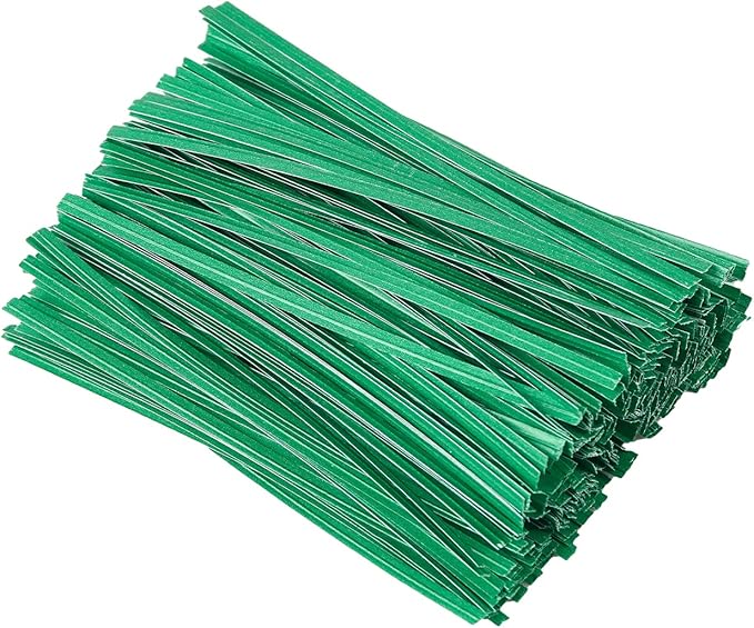 500 Pcs 5" Green Paper Twist Ties, for Party Cello Candy Bread Coffee Bags Cake Pops