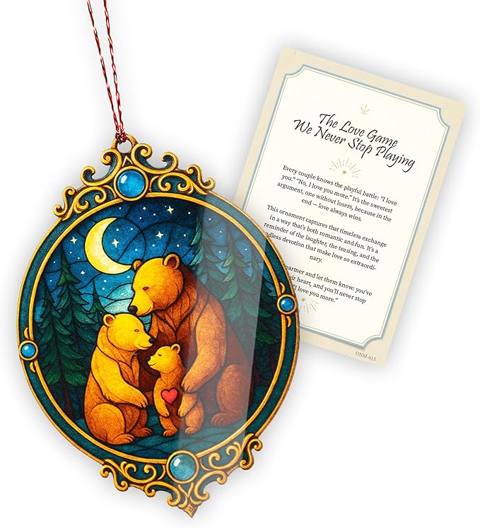 Christmas family of three ornament - Bear Family Ornament – bear ornament – family gifts – woodland decor – christmas ornament – Suncatcher effect window hanging – Car Hanging