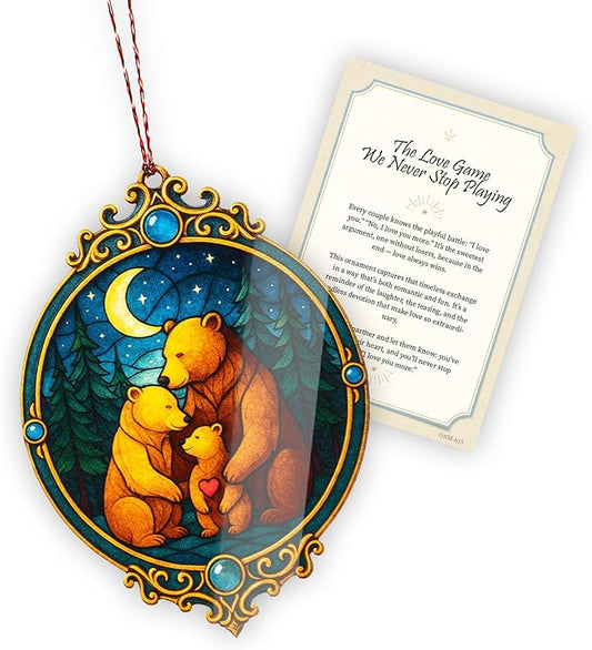 Christmas family of three ornament - Bear Family Ornament – bear ornament – family gifts – woodland decor – christmas ornament – Suncatcher effect window hanging – Car Hanging