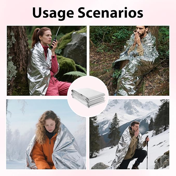 4 Pack High Silver Reflective Mylar Film, 83x 52 inch Plant Growth Mylar Films High Reflectivity, Keep Warm, Perfect for Plant Growth, First Aid, Marathon, Camping, Outdoor Survival