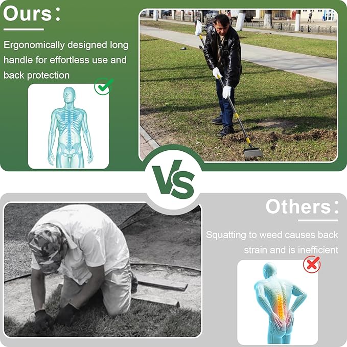 Garden Cleaning Shovel, Flat Shovel for Landscaping Long Handle 66", Gardening Floor Scraper Weeding Tool for Weeding, Scraping, Ice Remove